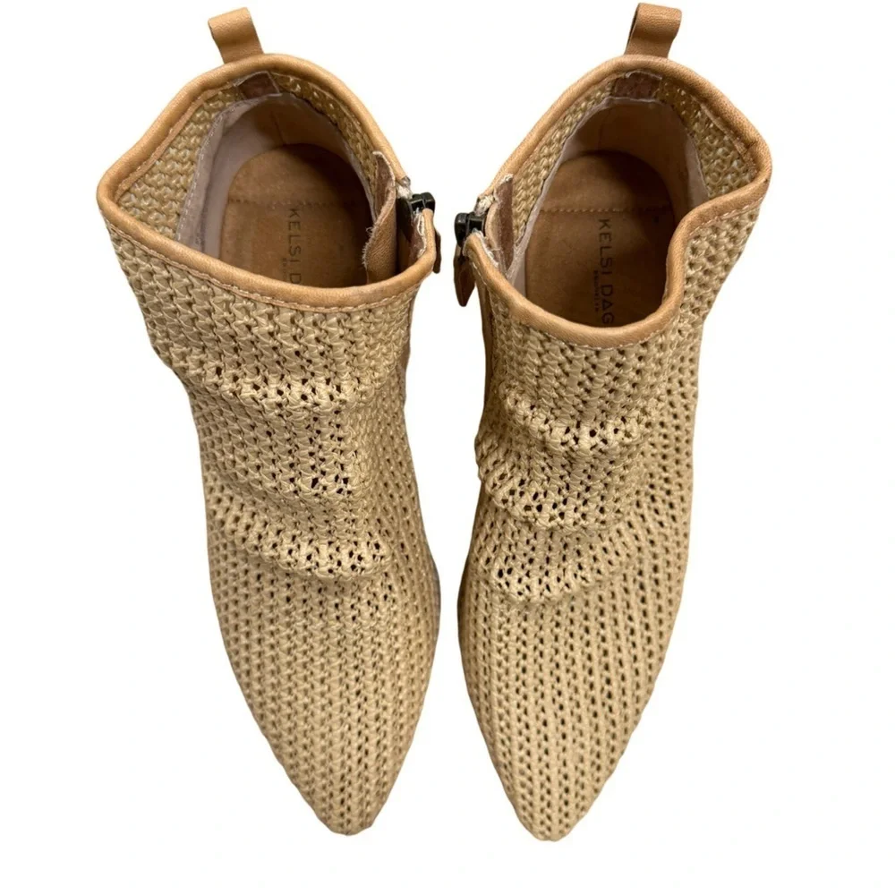 Kelsi Dagger Brooklyn Ego Ankle Boots Tan Size 8.5